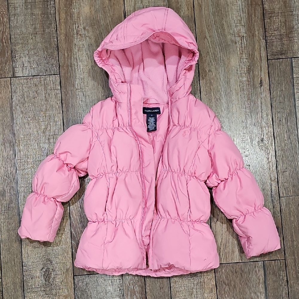 Ralph Lauren Light Pink Kids Puffer Down Jacket